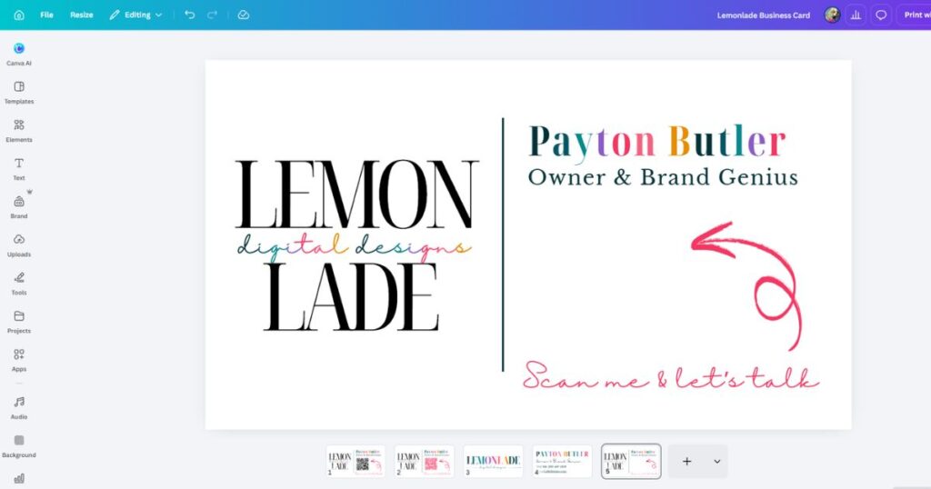 Image of pulled up the canvas in Canva where you wish to manifest your new portal.