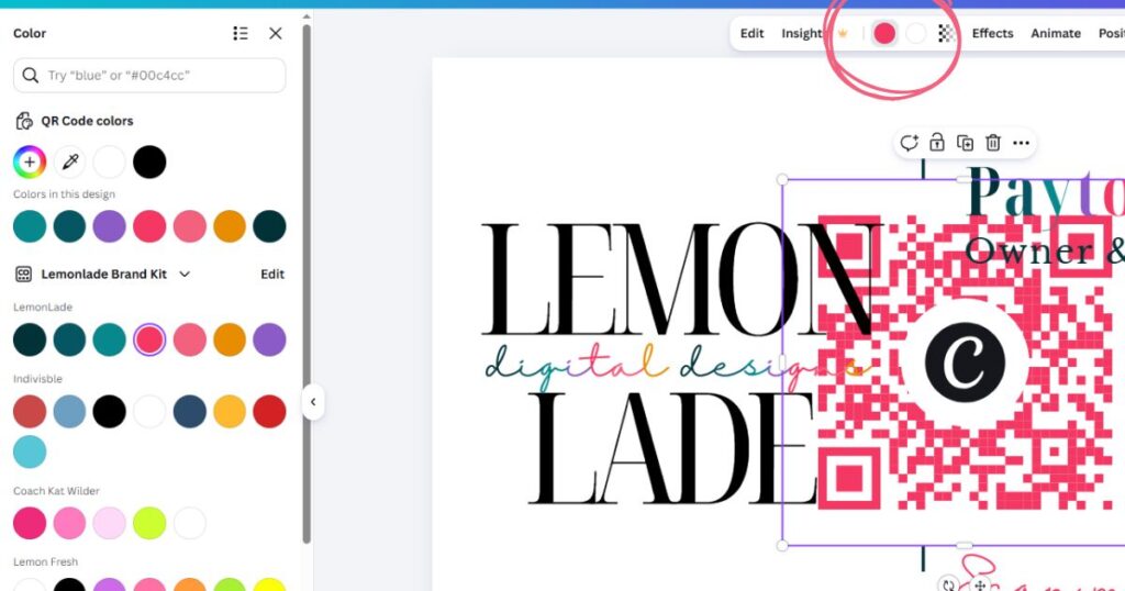 You can also update the colors of the code right in the top toolbar to match your brand palette.