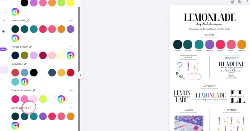 Step 4: give your palette a name!