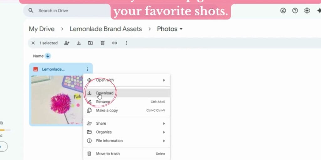 Step 6: Find the photos folder in your setup guide and download your favorite shots.