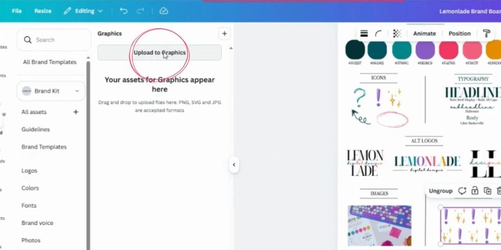 Step 8: then 'Upload to Graphics,'