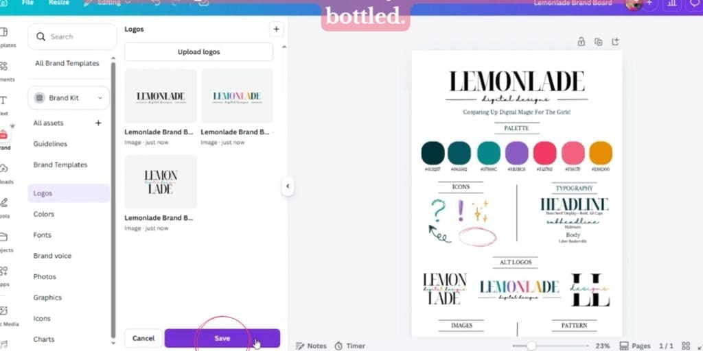 Step 3: Once all logos are added hit save.